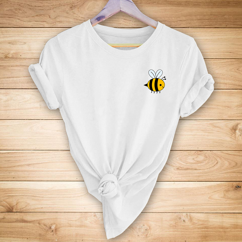 Little bee print casual short-sleeved T-shirt