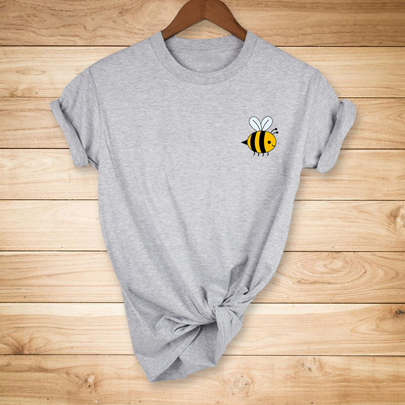 Little bee print casual short-sleeved T-shirt