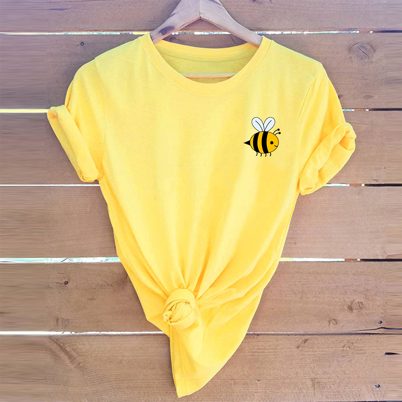 Little bee print casual short-sleeved T-shirt