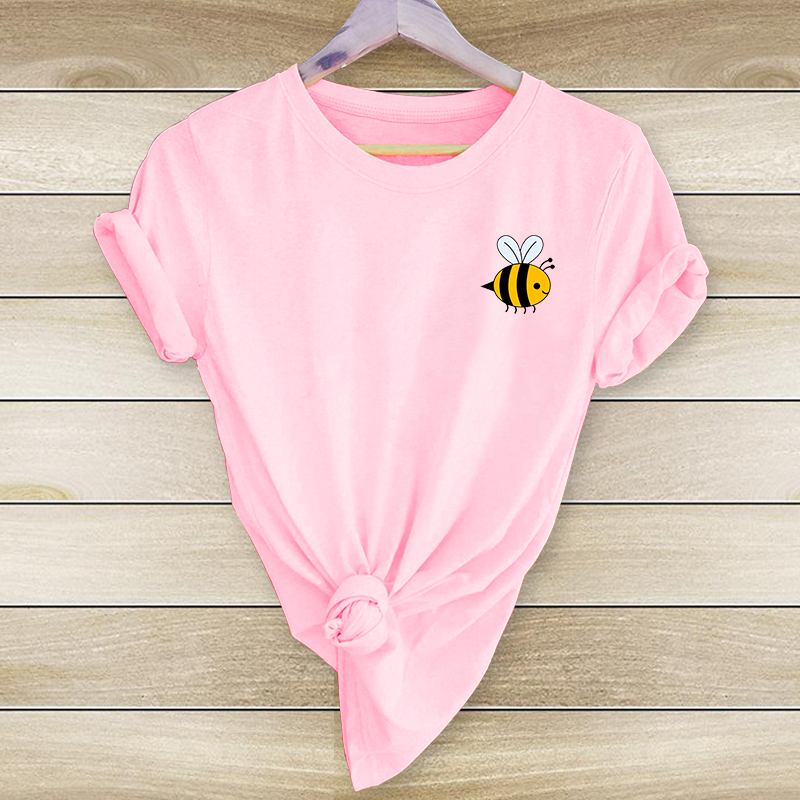 Little bee print casual short-sleeved T-shirt