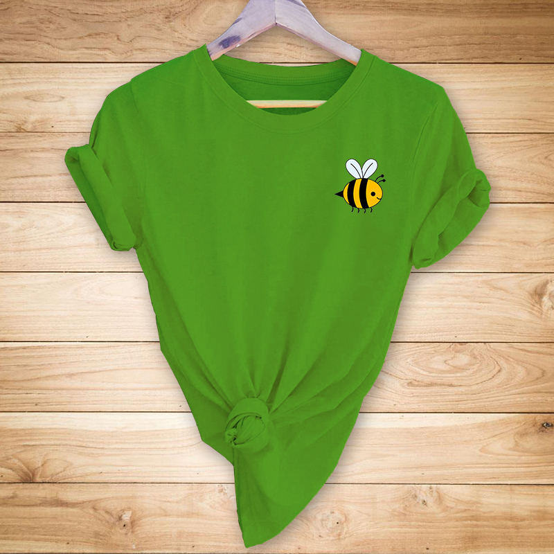 Little bee print casual short-sleeved T-shirt