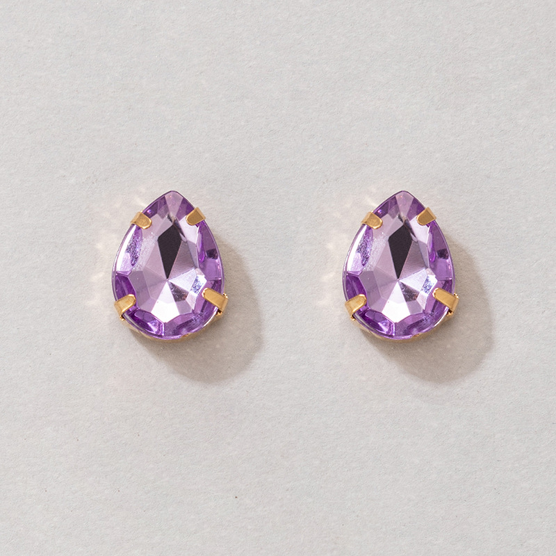bijoux de style rtro boucles d39oreilles incrustes de diamants violets en forme de gouttepicture14
