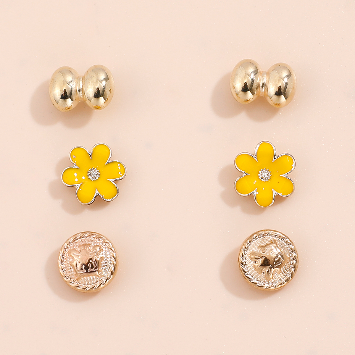 Small yellow flower earrings set fashion accessories NHHUQ509112picture2