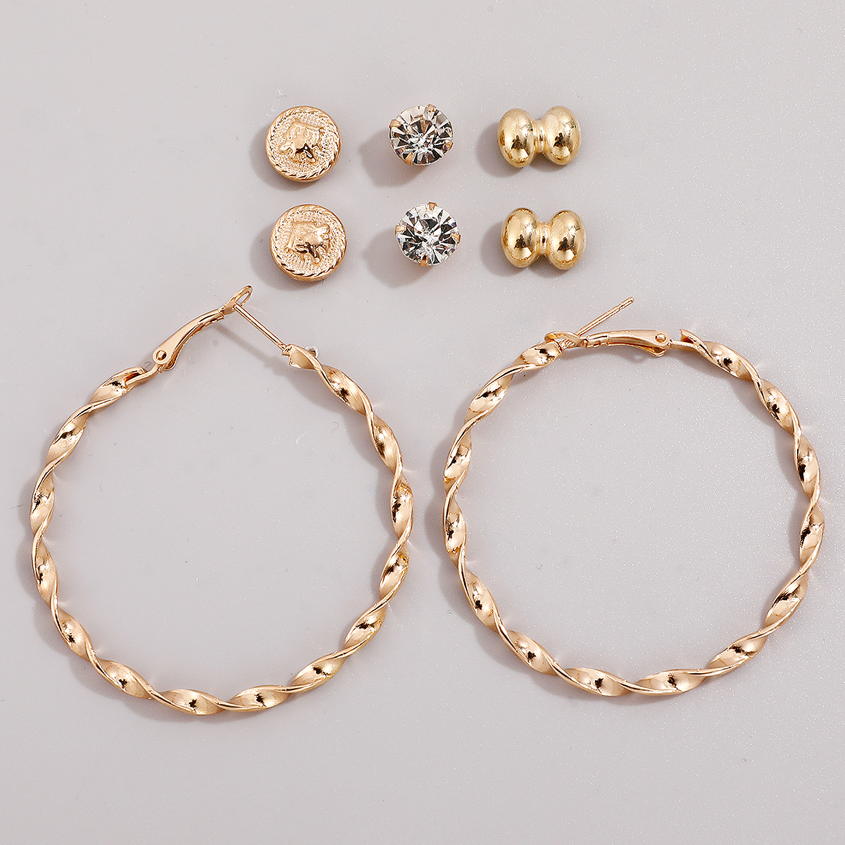 fashion vintage golden big round earrings earrings NHHUQ509039picture1