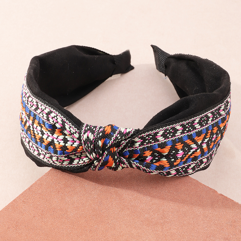 European and American new style widebrimmed fabric hair accessories knotted headband7