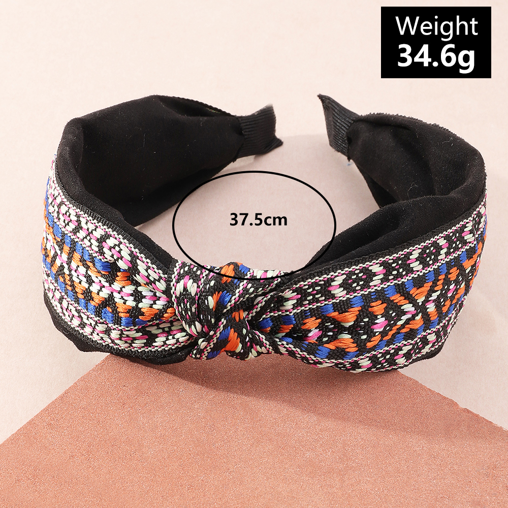 European and American new style widebrimmed fabric hair accessories knotted headband5