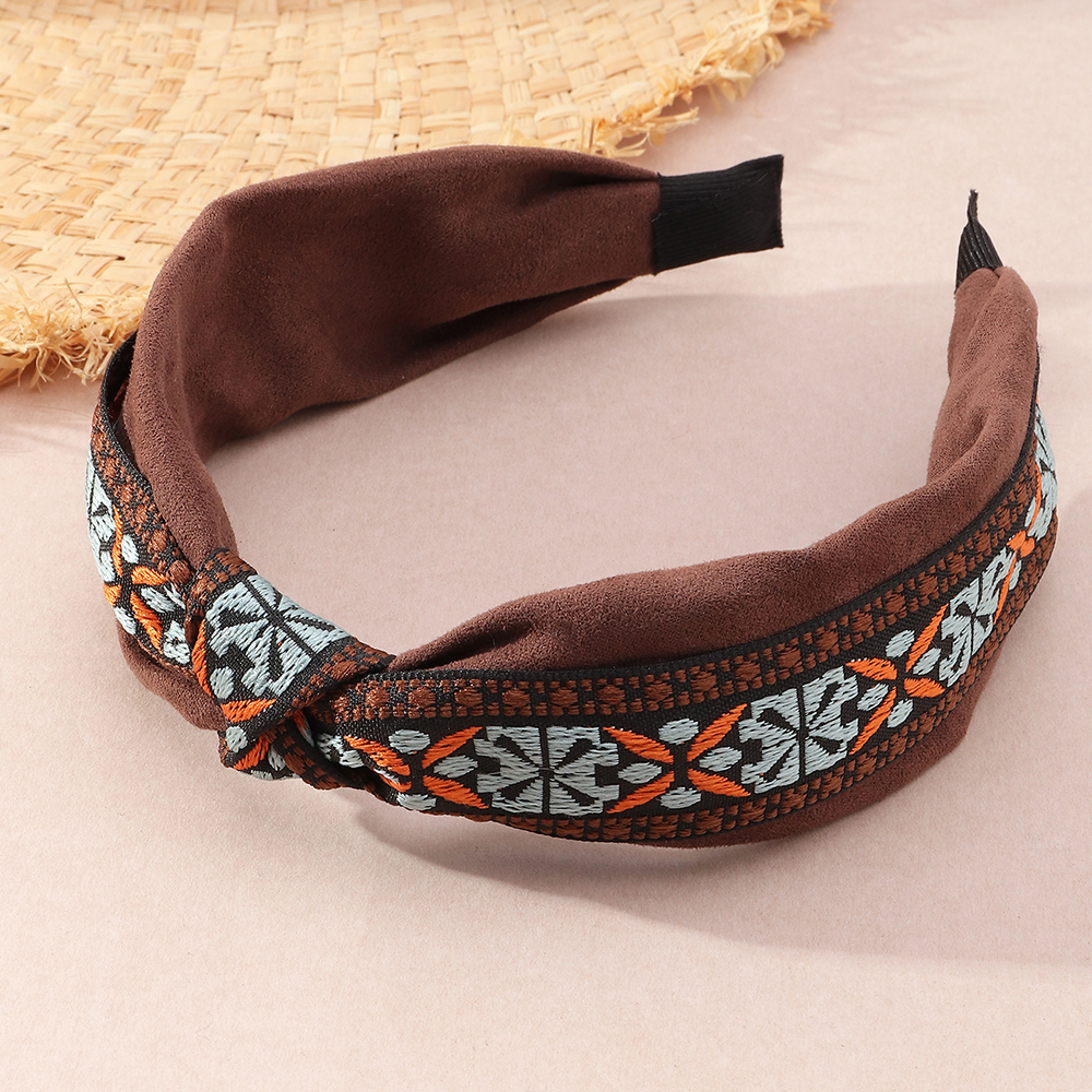 European and American new style widebrimmed fabric hair accessories knotted headband3