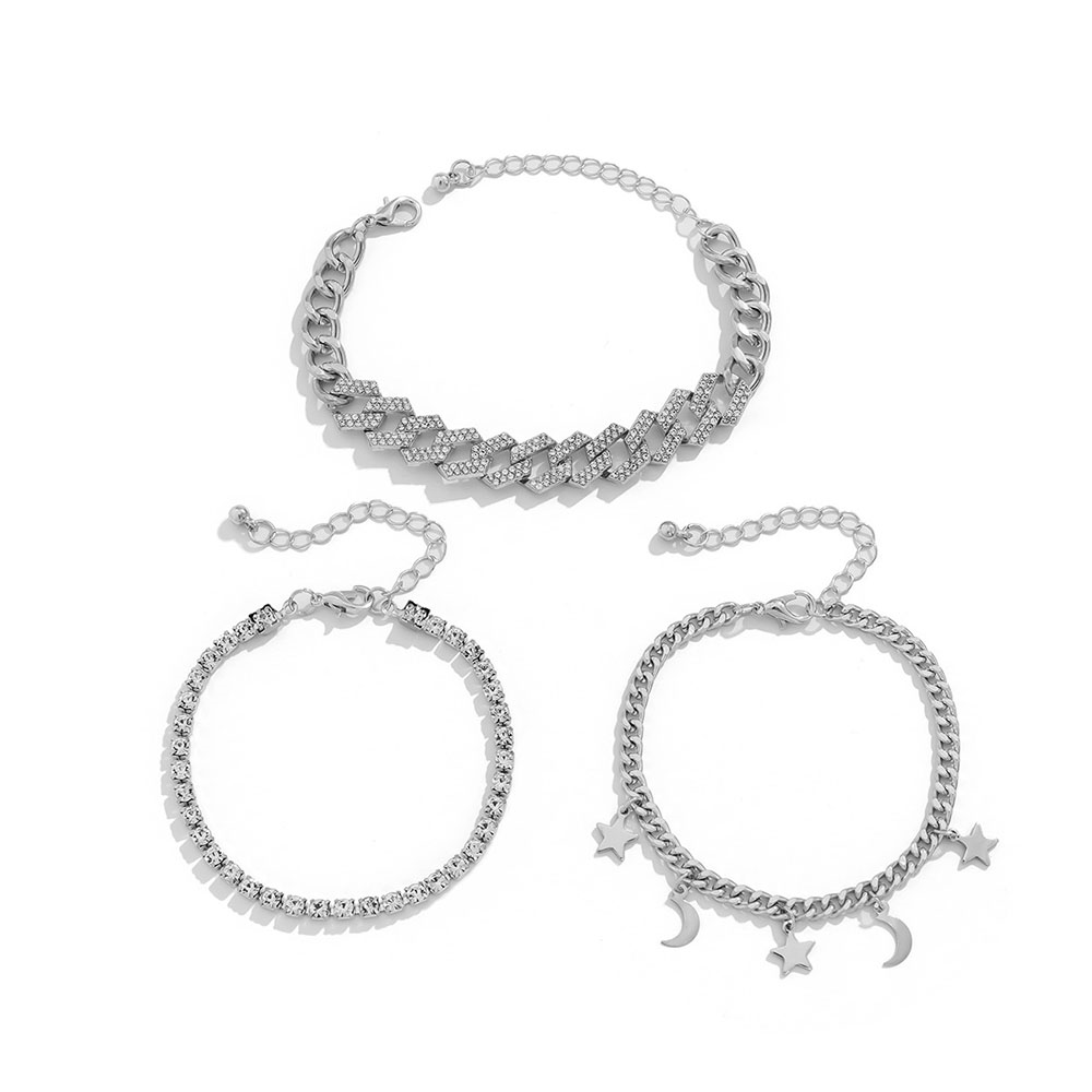 Hot selling star tassel moon full diamond bracelet fashion adjustable inlaid braceletpicture5