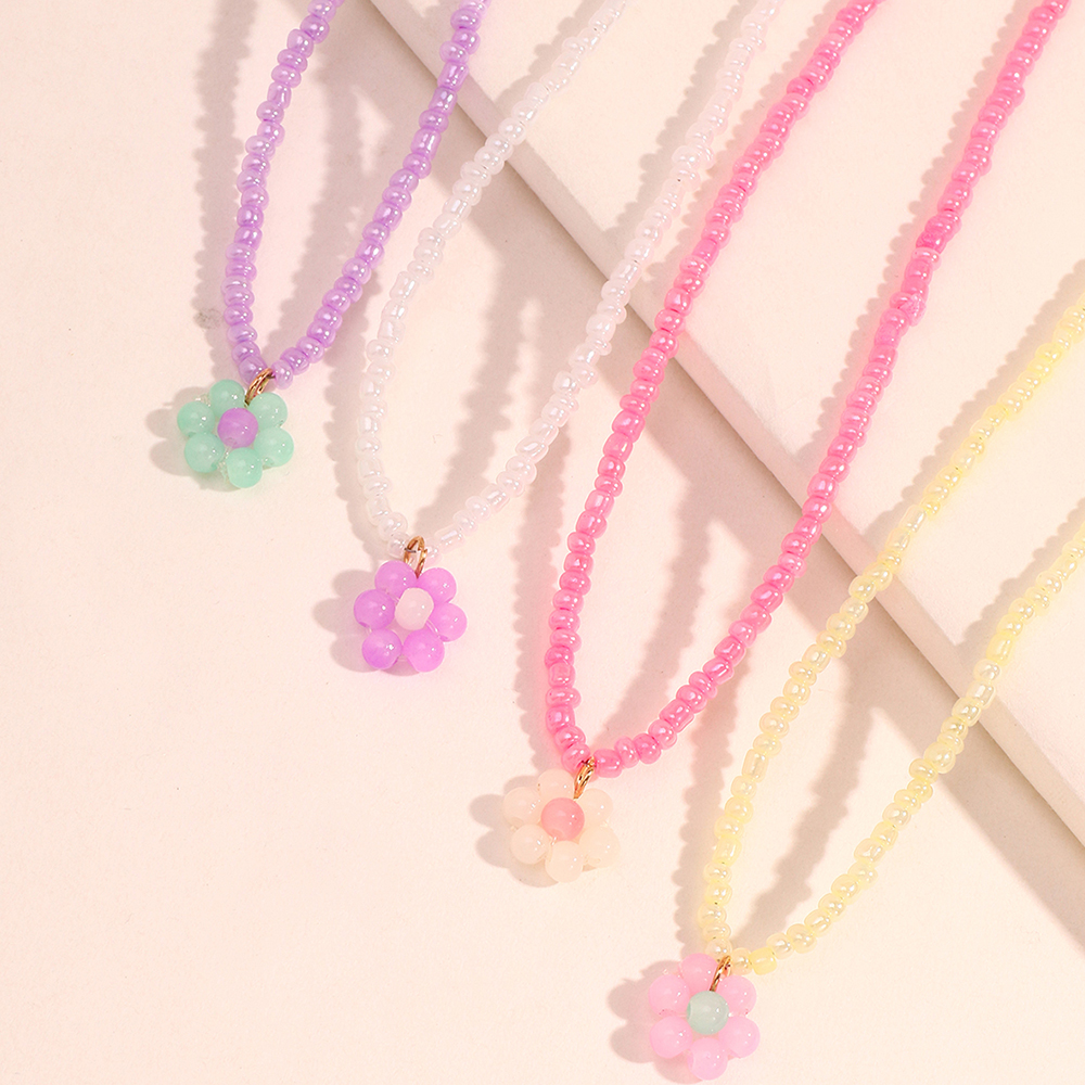 Fashion rice bead flower necklace new jewelry