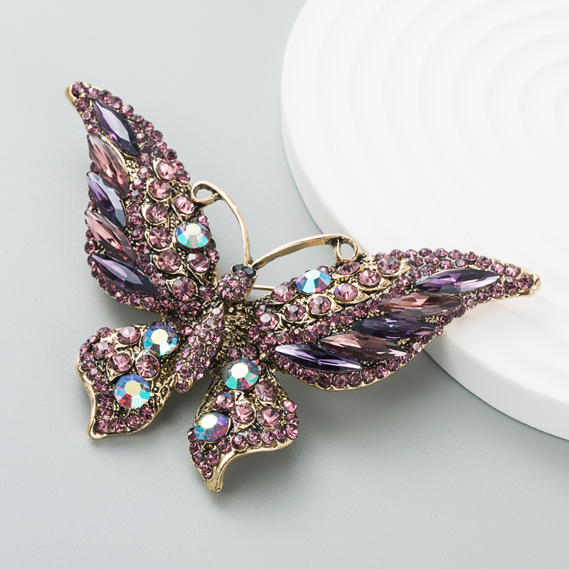 Retro new crystal rhinestone butterfly brooch fashion animal insect lady broochpicture7