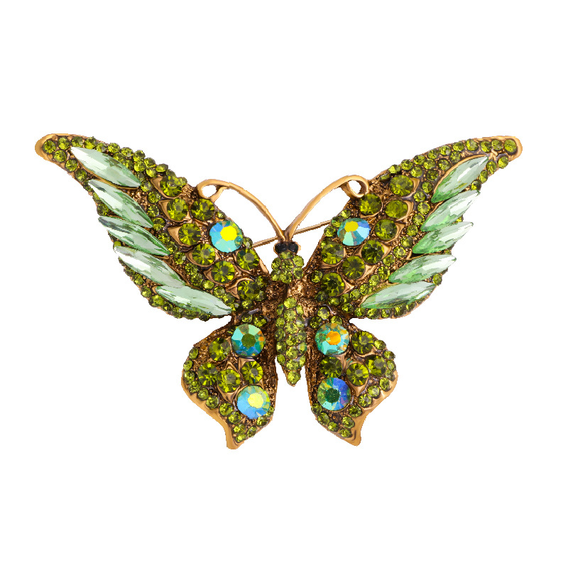 Rtro nouveau cristal strass papillon broche mode animal insecte dame brochepicture4