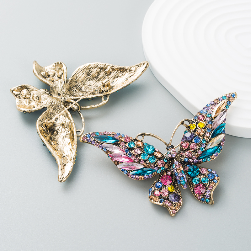 Rtro nouveau cristal strass papillon broche mode animal insecte dame brochepicture3