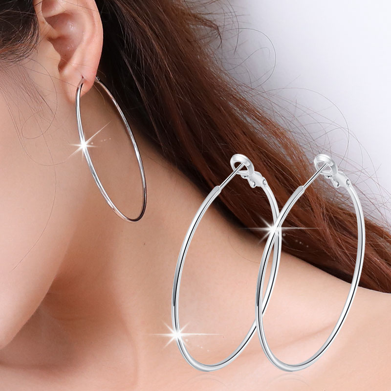 fashion simple big hoop geometric hypoallergenic earrings