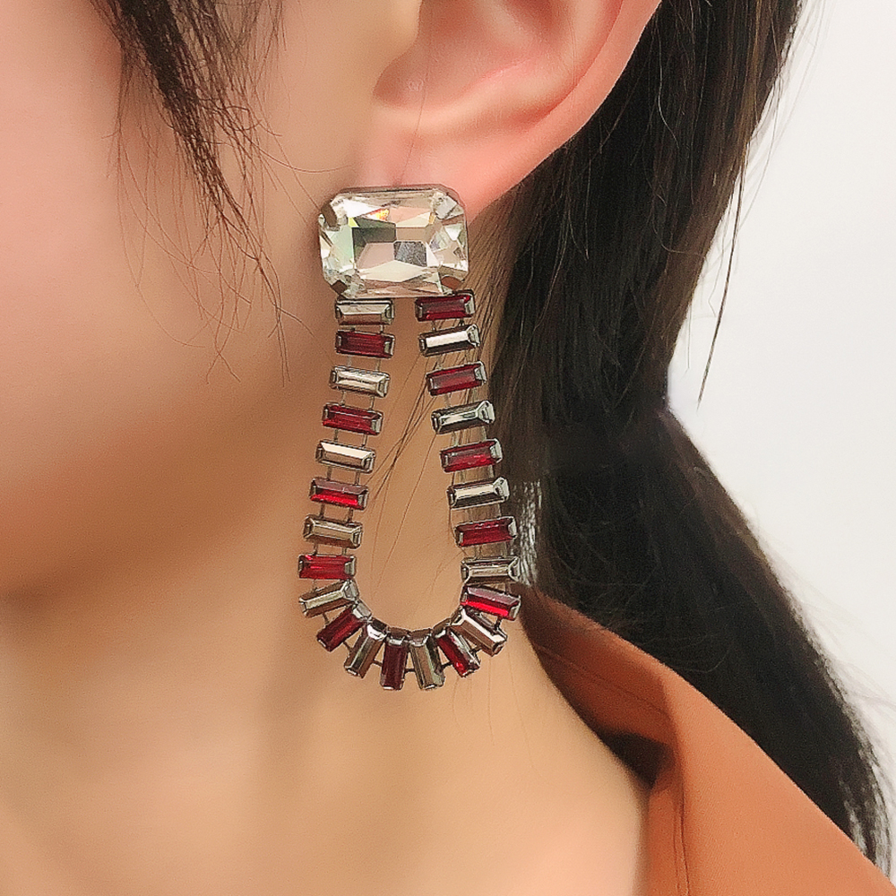 retro geometric alloy retro oval earrings wholesalepicture5
