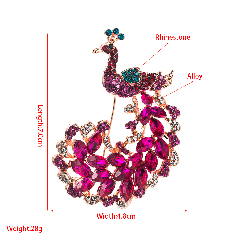 Nouvelle broche de paon en cristal de diamant complet accessoires de broche de corsage de style beaut finepicture1