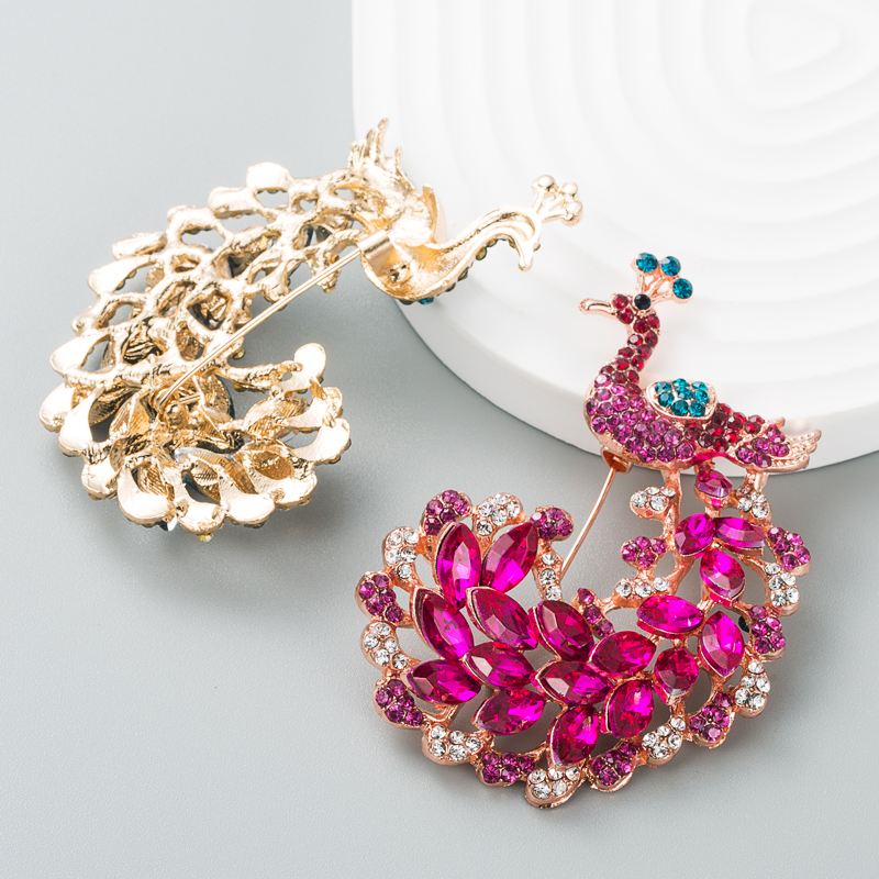 Nouvelle broche de paon en cristal de diamant complet accessoires de broche de corsage de style beaut finepicture3
