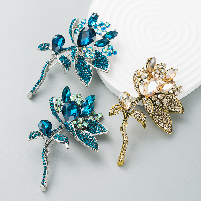 nouveau cristal fleur verre diamant corsage broche robe de soire accessoirespicture2