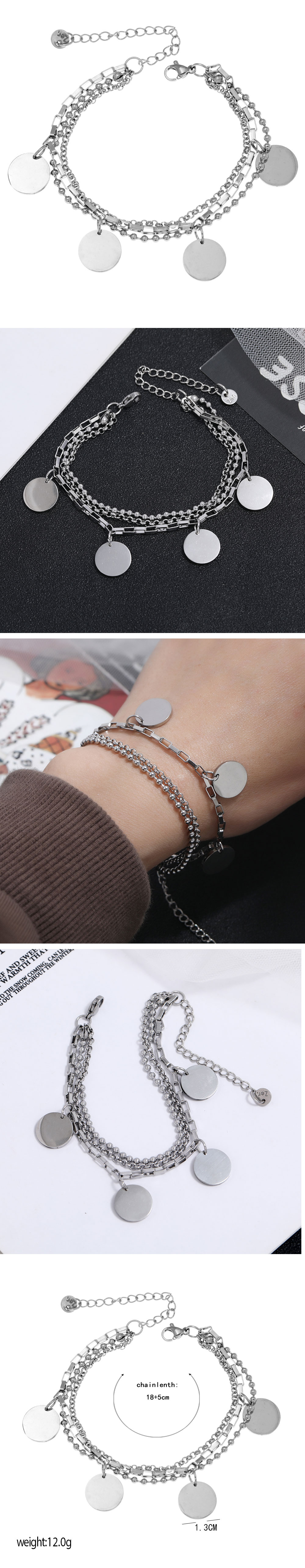Einfaches rundes Armband aus einfachem Edelstahl der koreanischen Modepicture1