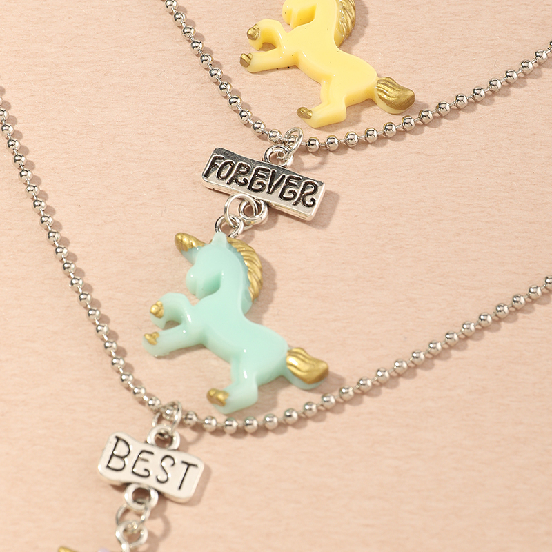 New fashion Unicorn Round Bead necklace