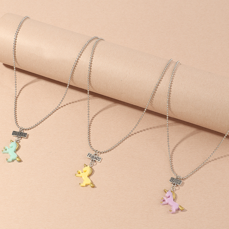 New fashion Unicorn Round Bead necklace