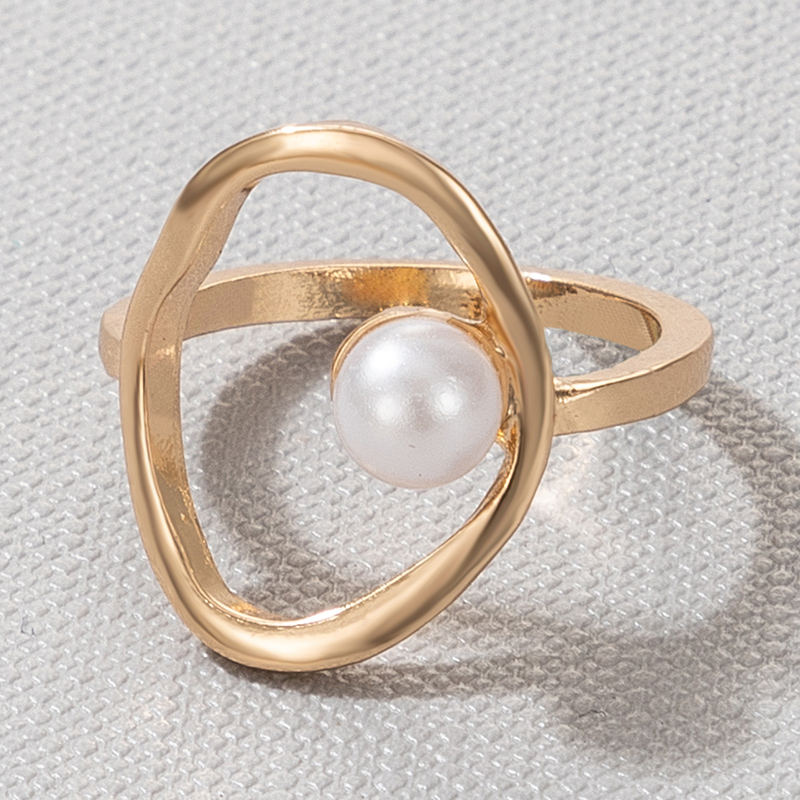 Fashion Simple Pearl Hollow Wild Ring