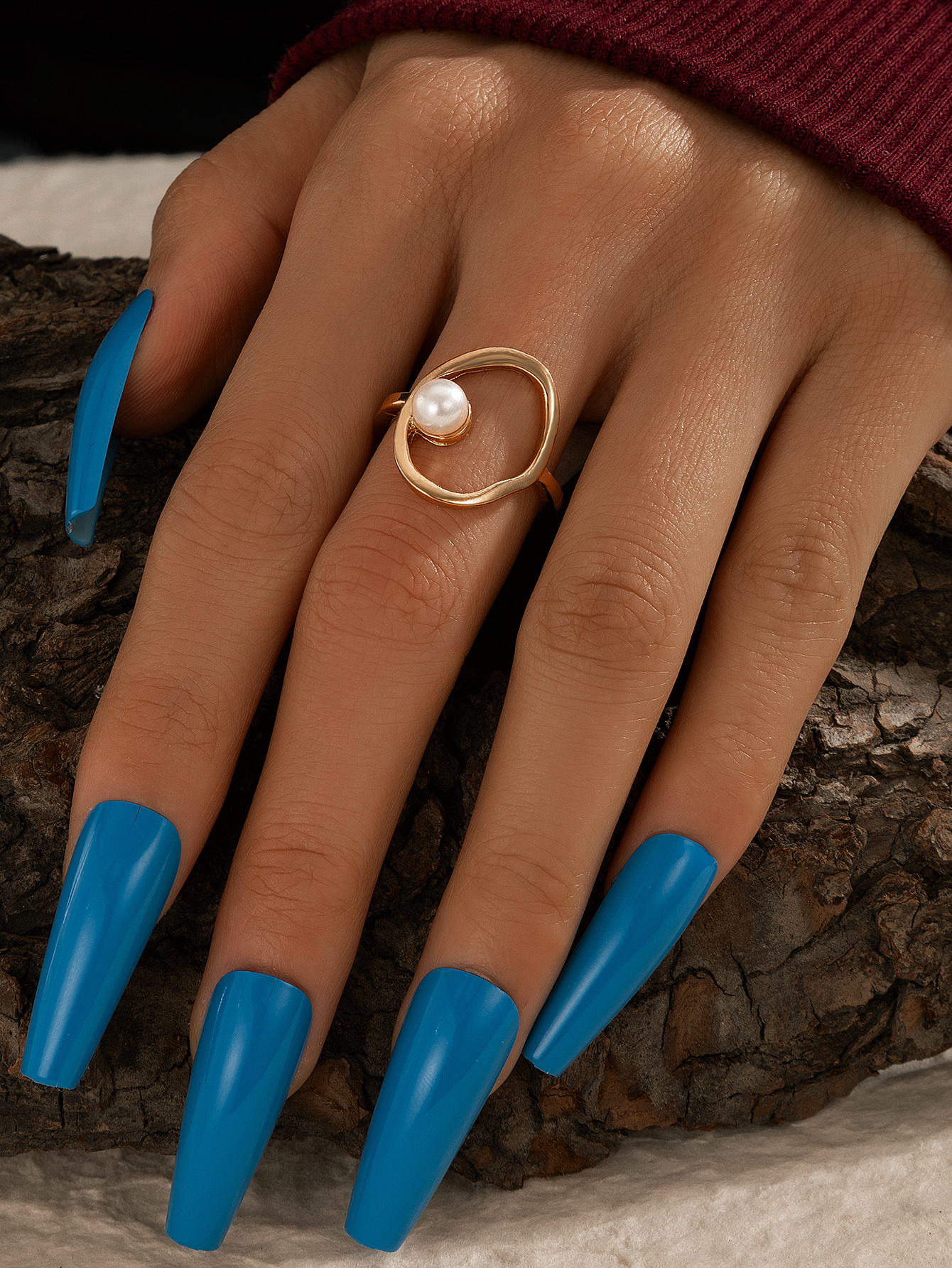 Fashion Simple Pearl Hollow Wild Ring