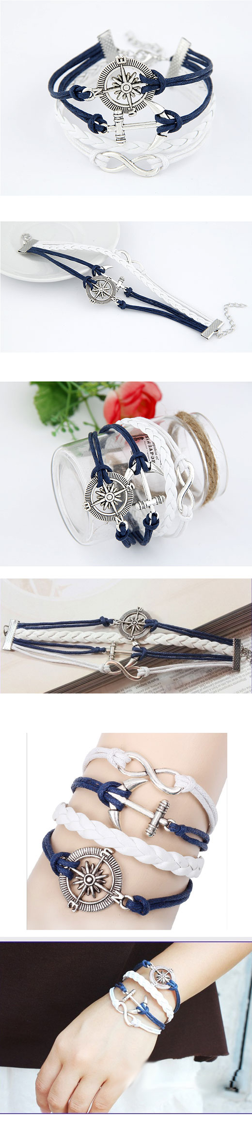 retro creative wings braided bracelet