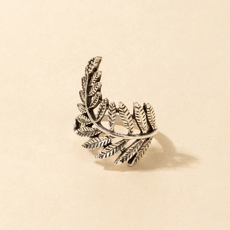 retro style Bohemian leaf ring