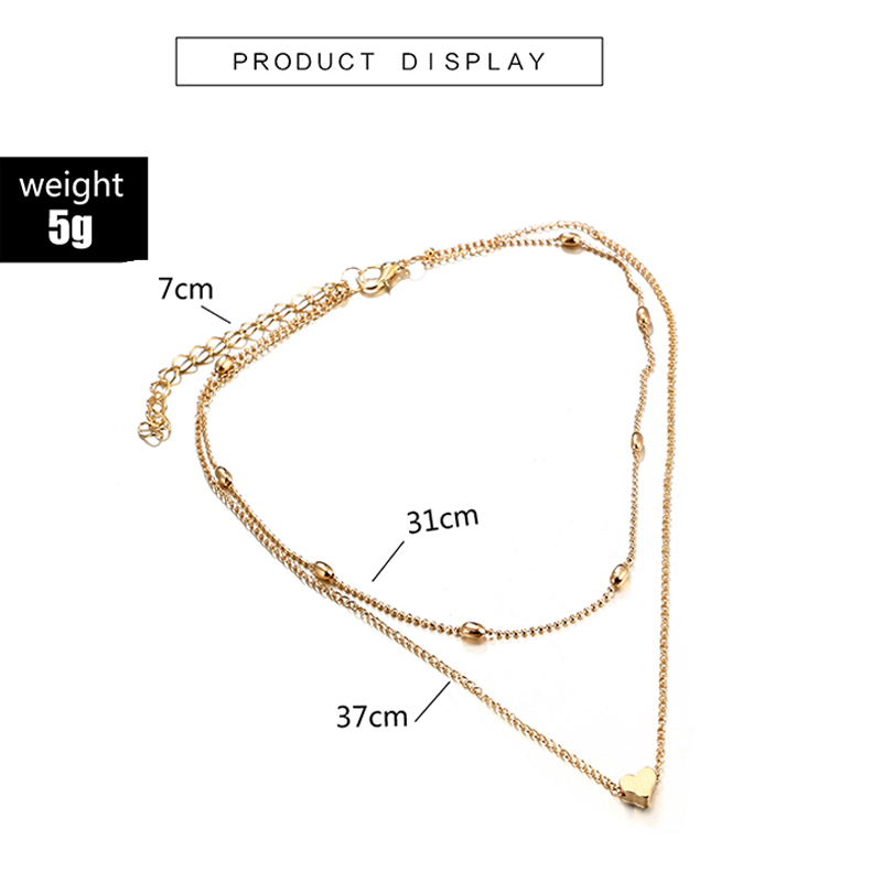 new fashion love pendant simple double necklace