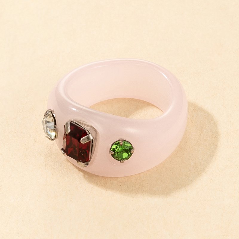 creative acrylic diamond resin ring