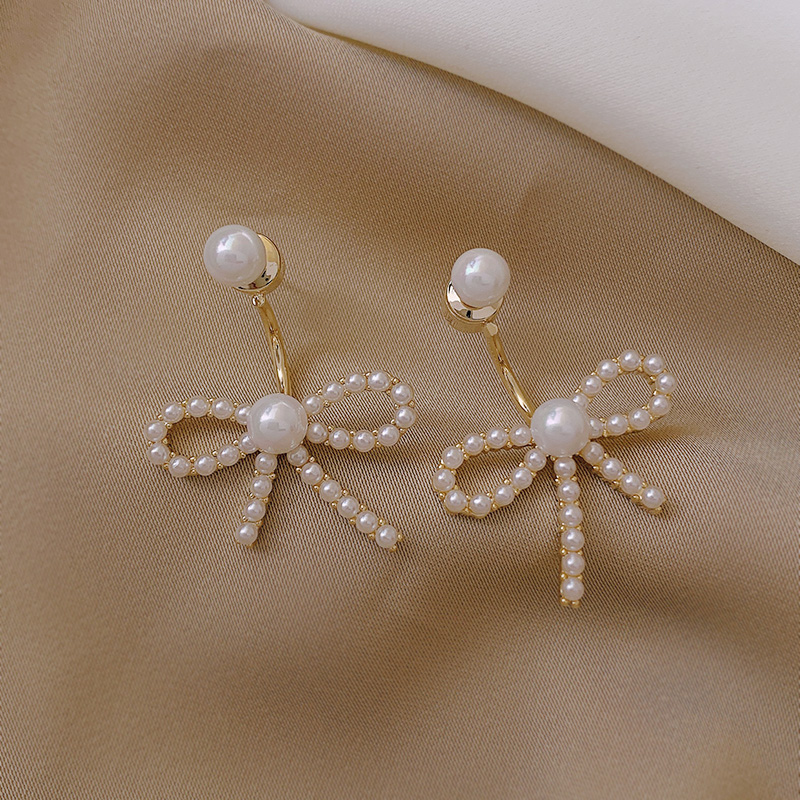 Modestil einfache neue Anhnger Perlenschleife Ohrringepicture1