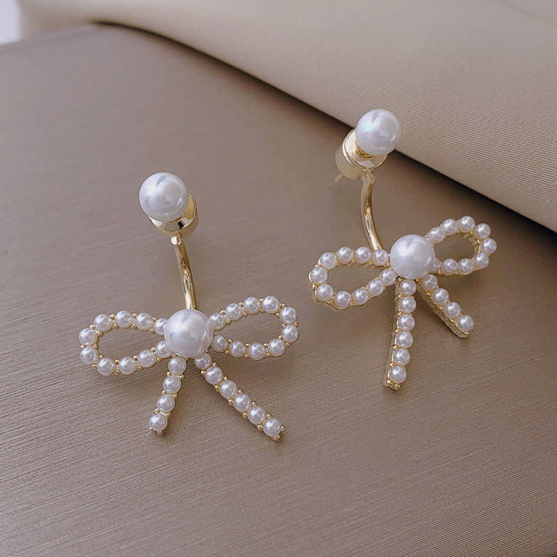 Modestil einfache neue Anhnger Perlenschleife Ohrringepicture4