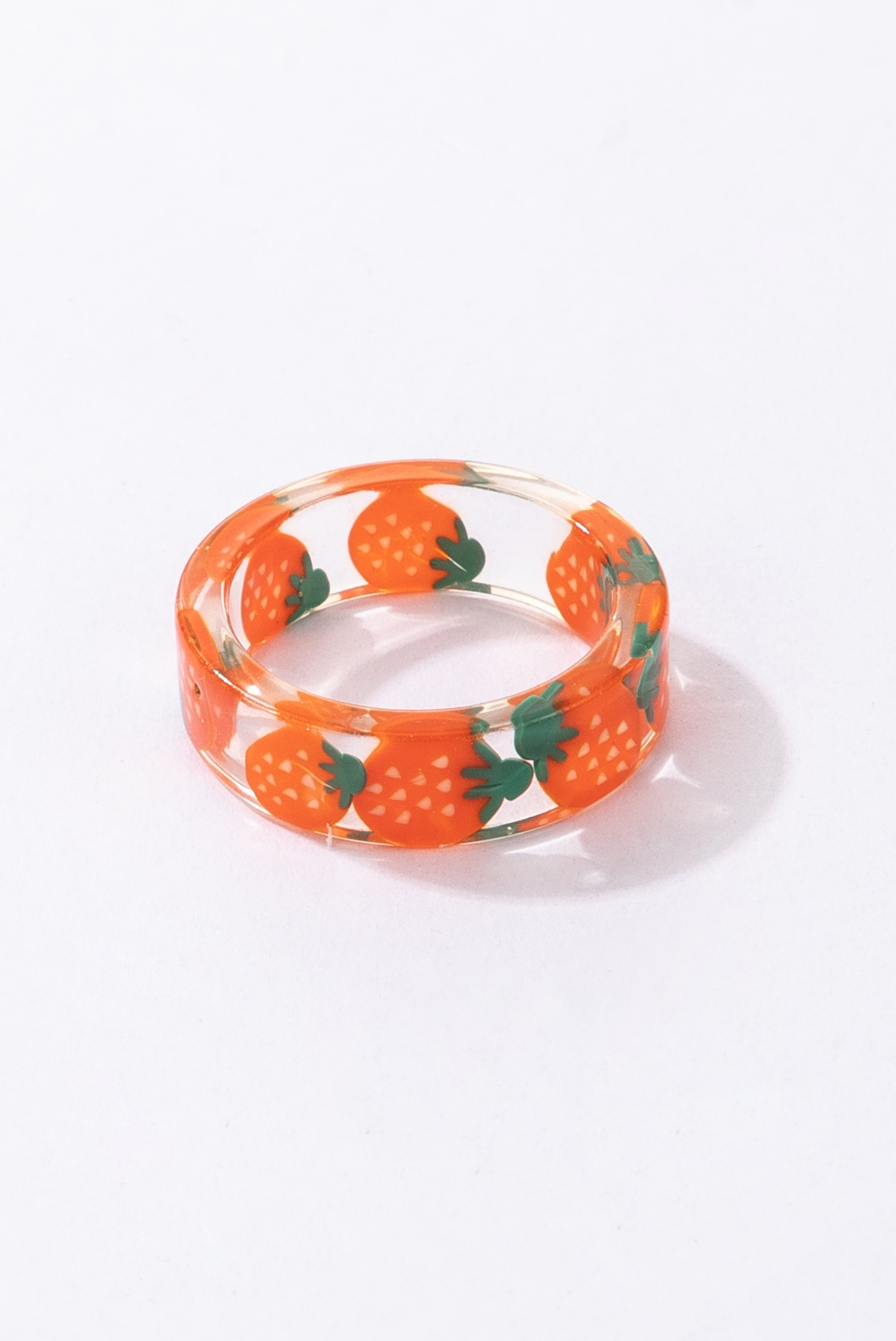 new cute style korean fashion acrylic lemon strawberry apple fruit ring