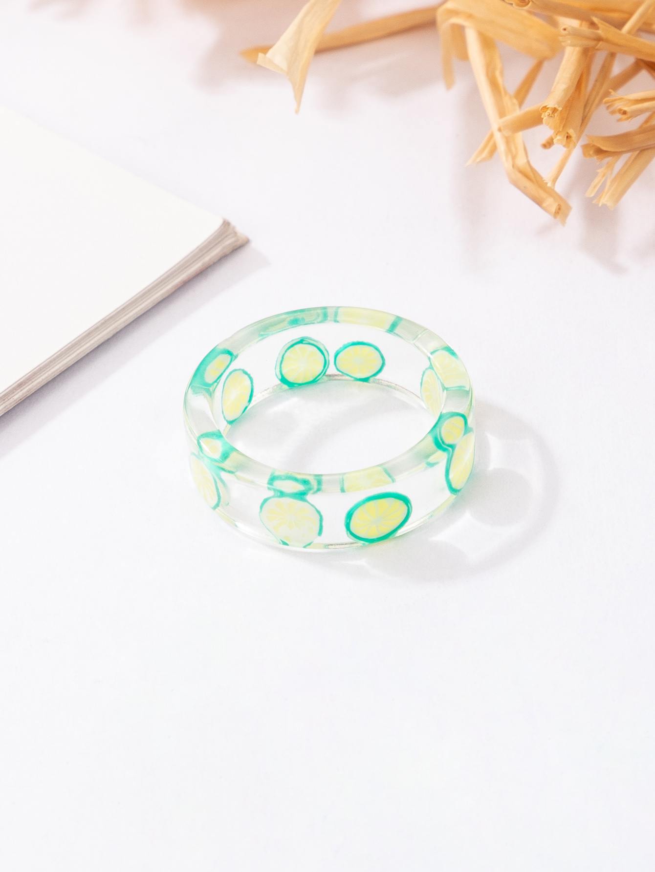 new cute style korean fashion acrylic lemon strawberry apple fruit ring