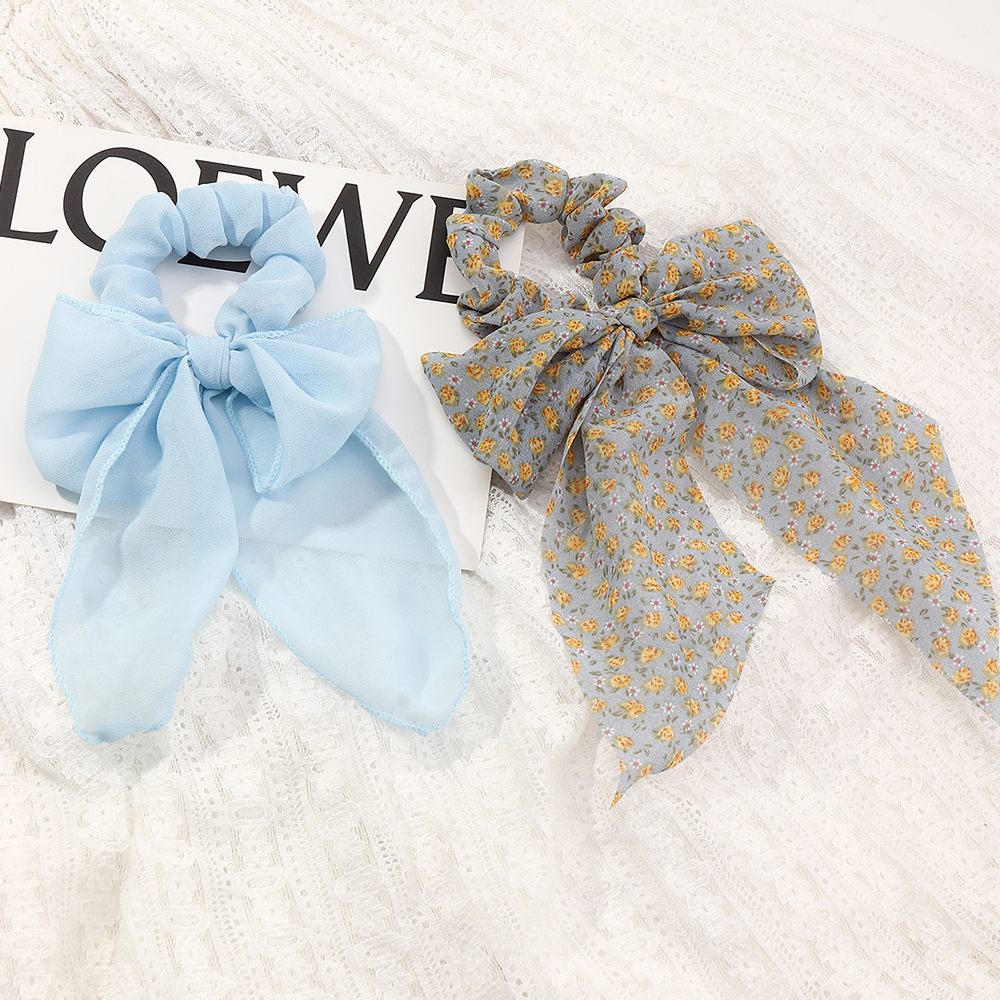 Korean new style fashion solid color bow hair scrunchiespicture4