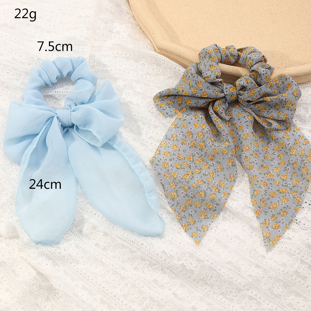 Korean new style fashion solid color bow hair scrunchiespicture5