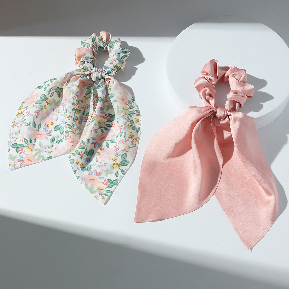 Korean floral fashion style new ribbon hair scrunchies setpicture6
