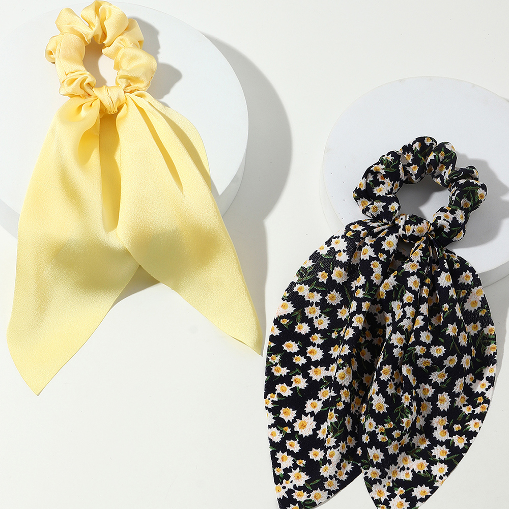 New korean fashion style elastic floral hair scrunchies setpicture1