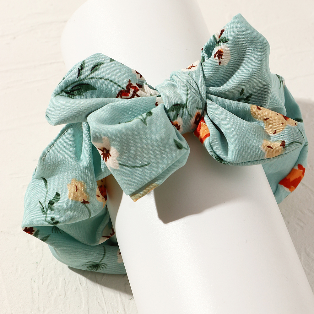 retro floral bowknot fabric hair scrunchiespicture3