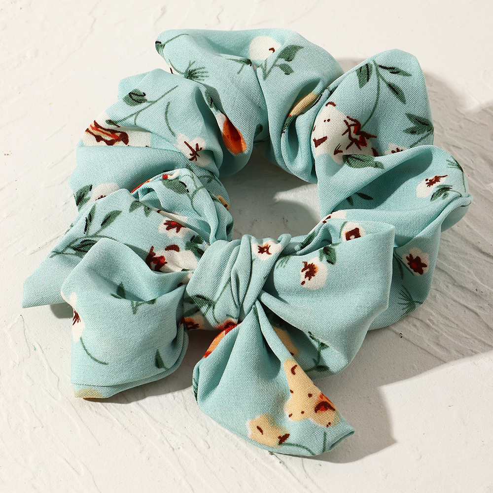 retro floral bowknot fabric hair scrunchiespicture4