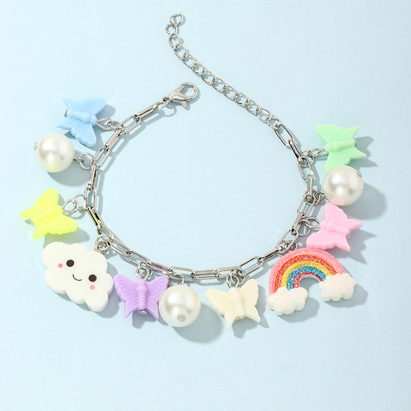 fashion rainbow cloud five-pointed star childrenu0027s bracelet