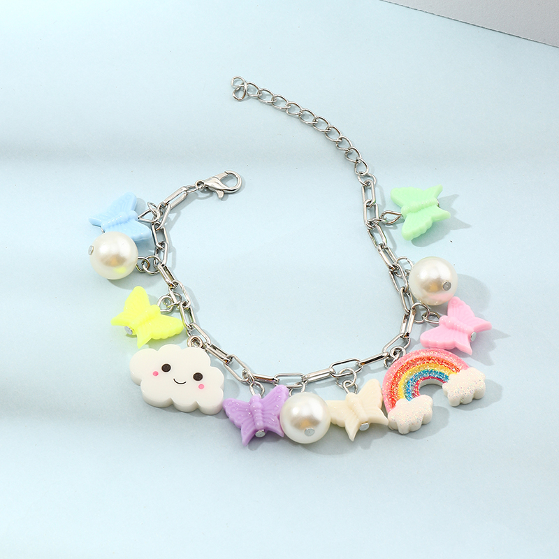 fashion rainbow cloud five-pointed star childrenu0027s bracelet