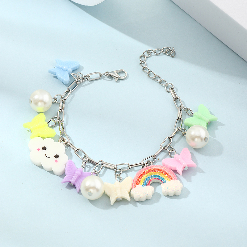 fashion rainbow cloud five-pointed star childrenu0027s bracelet