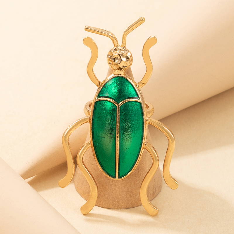 fashion beetle exaggerated insect alloy ring