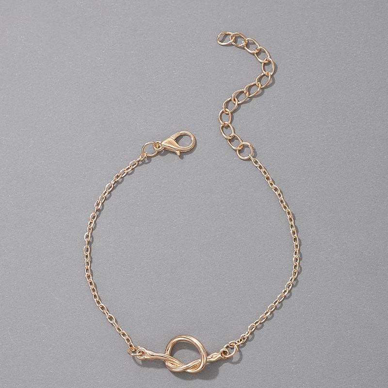 simple geometric fashion knotted alloy anklet