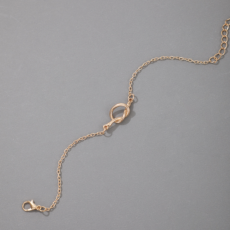 simple geometric fashion knotted alloy anklet