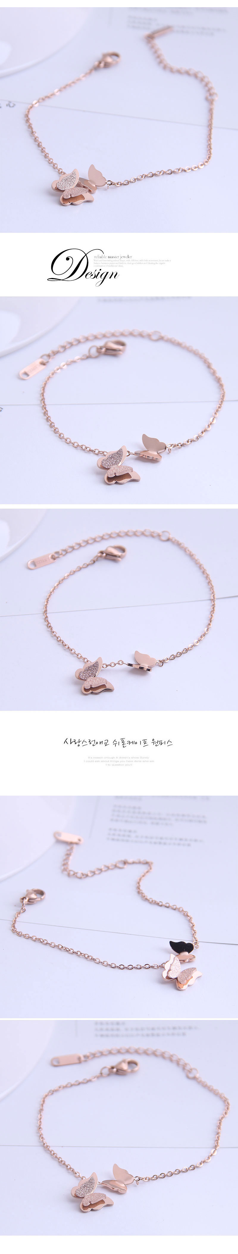Korean fashion sweet OL simple butterfly titanium steel braceletpicture1