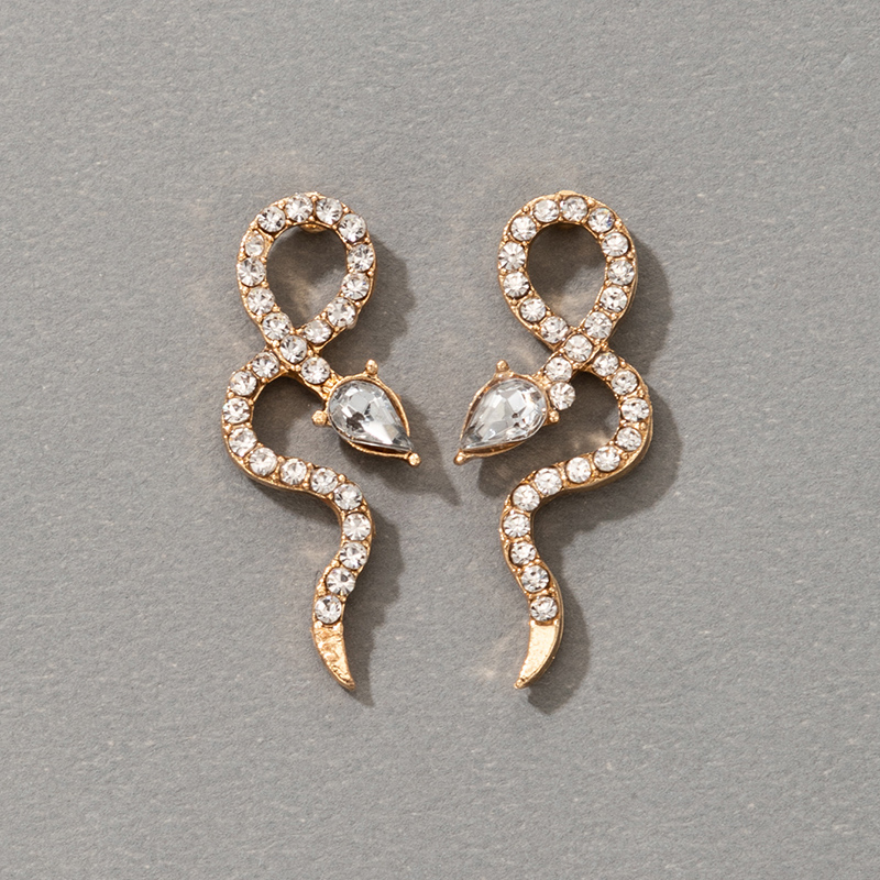 new baroque geometric exaggerated snakeshaped diamond earringspicture4