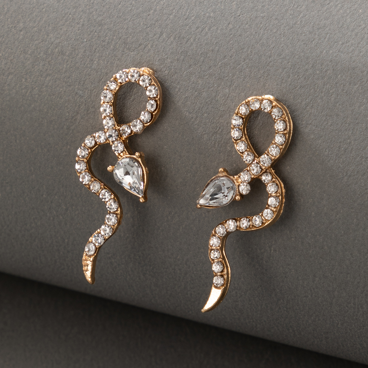 new baroque geometric exaggerated snakeshaped diamond earringspicture5