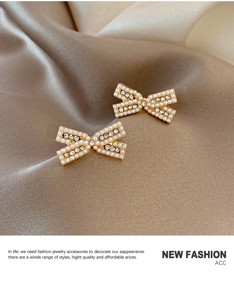 new fashion style Pearl zircon bowknot earringspicture6